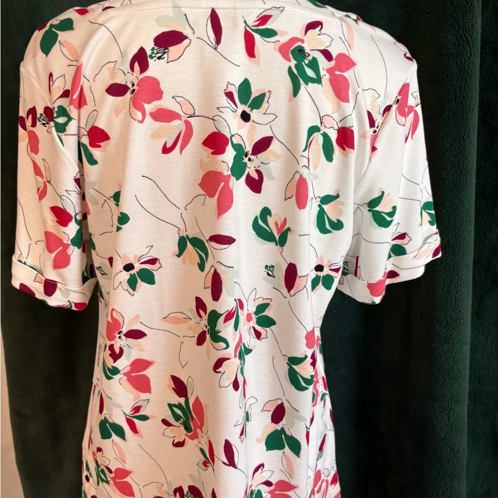Liz Claiborne White Floral Blouse - Picture 3 of 6